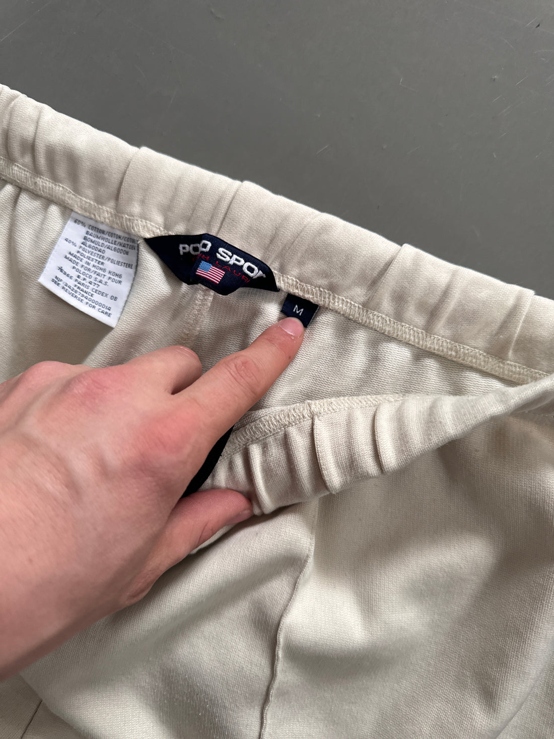 Pantalón Jogger Vintage Polo Ralph Lauren a Rayas Blanco – Oferta Limitada