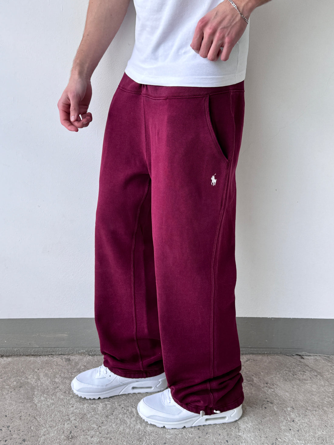 Pantalón Jogger Vintage Polo Ralph Lauren Burdeo – Oferta Limitada