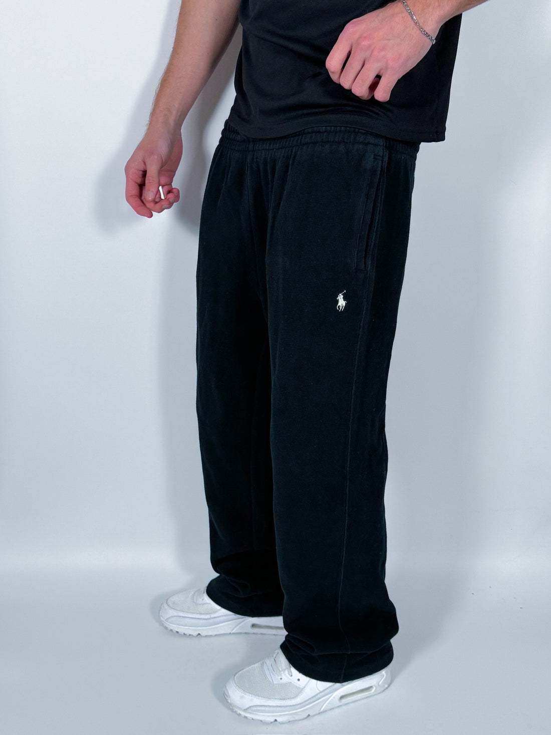 Pantalón Jogger Vintage Polo Ralph Lauren Negro (Logo Blanco) – Oferta Limitada