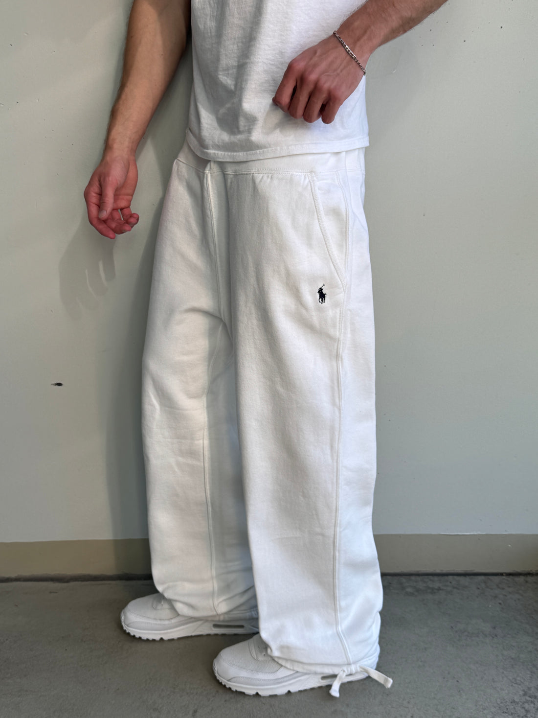 Pantalón Jogger Vintage Polo Ralph Lauren Blanco – Oferta Limitada