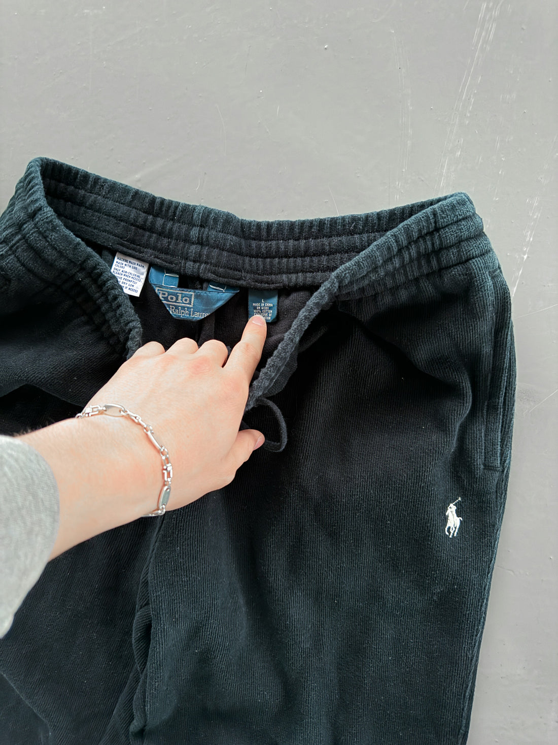 Pantalón Jogger Vintage Polo Ralph Lauren Negro (Logo Blanco) – Oferta Limitada