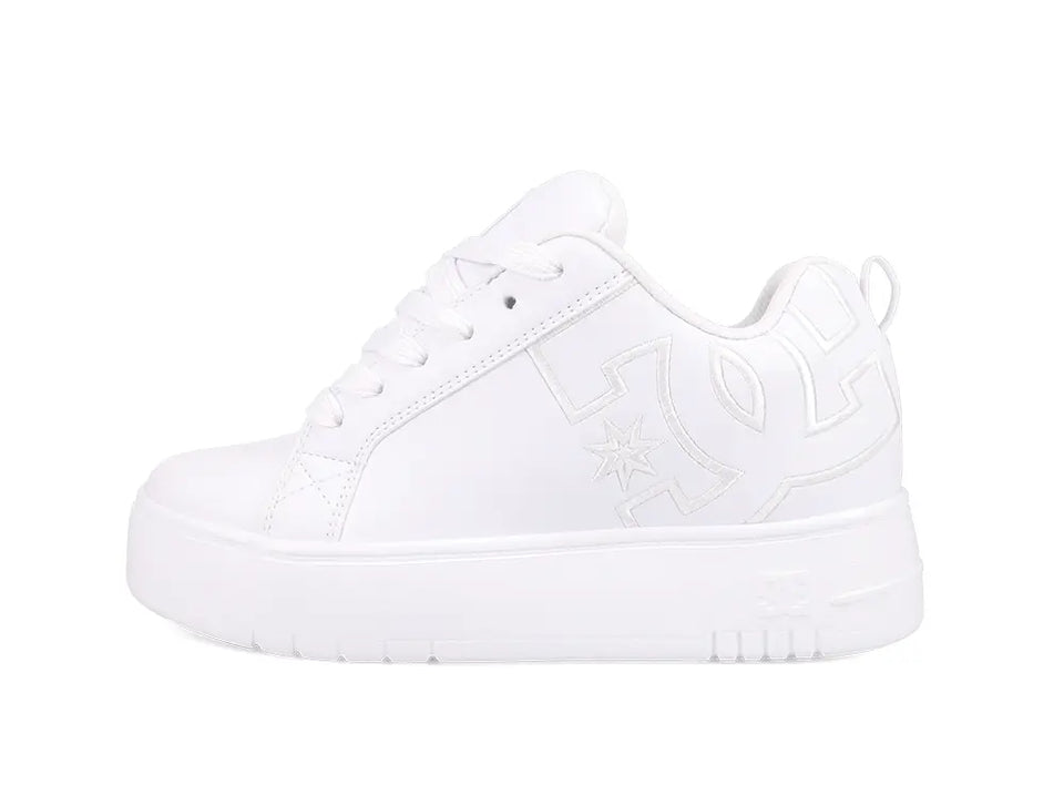 Zapatillas Dc Court Graffik Plataforma Mujer Blanco