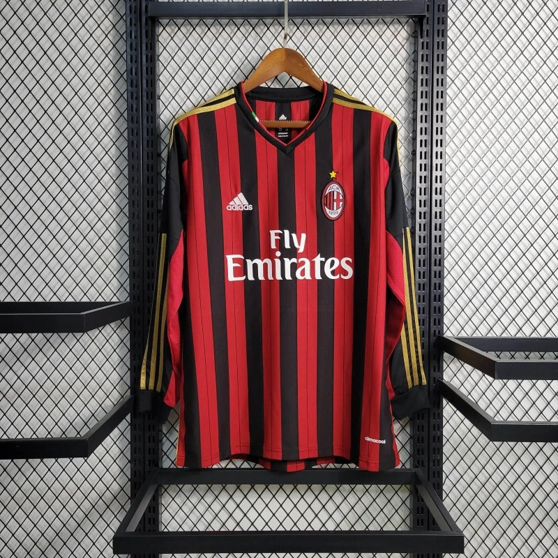Camiseta AC Milan Manga Larga Local Retro 2013/14 Versión Fan