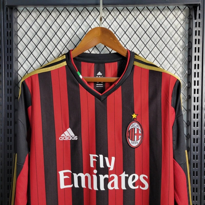 Camiseta AC Milan Manga Larga Local Retro 2013/14 Versión Fan