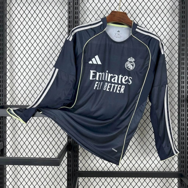 Camiseta Real Madrid Manga Larga Visita 2025/26 Versión Fan