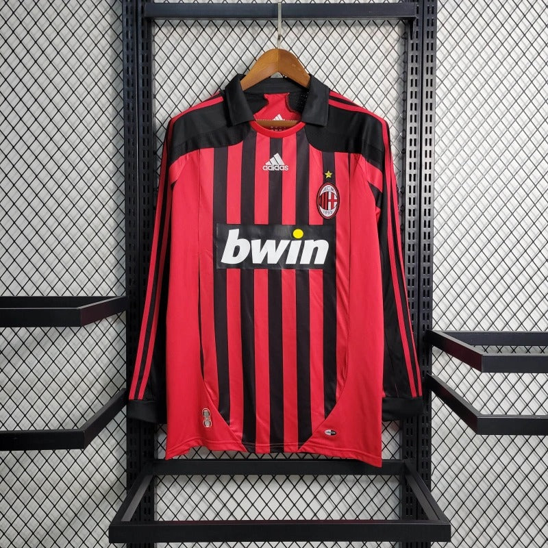 Camiseta AC Milan Manga Larga Local Retro 2007/08 Versión Fan