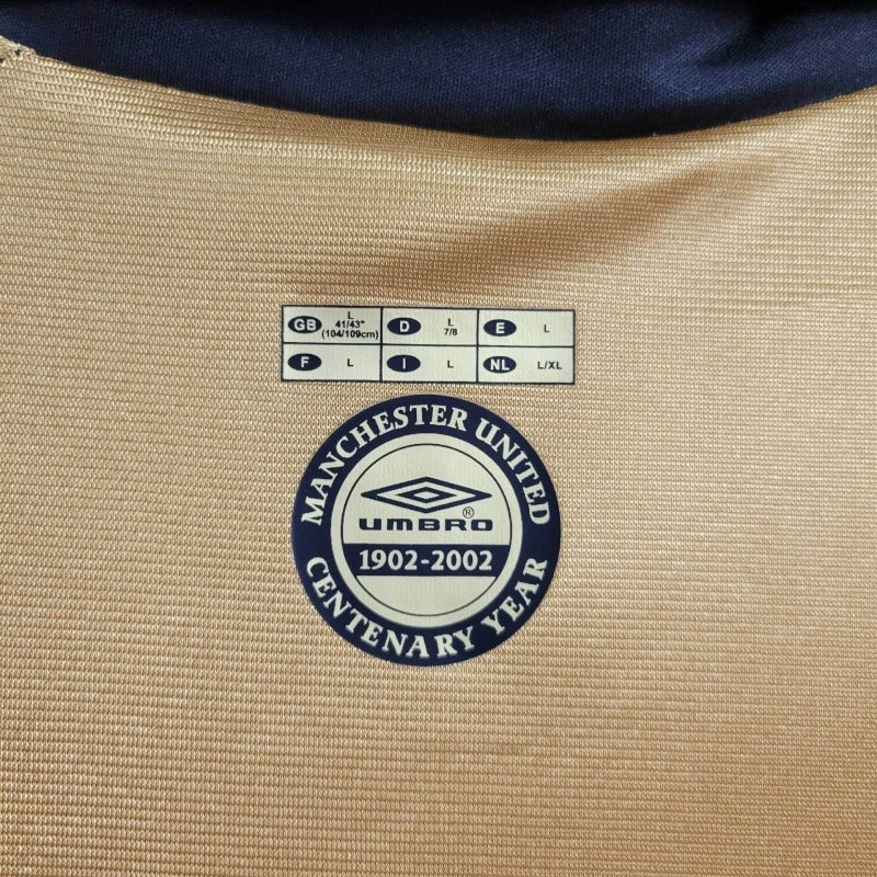 Camiseta Manchester United Dorado Retro 2001/02 Versión Fan