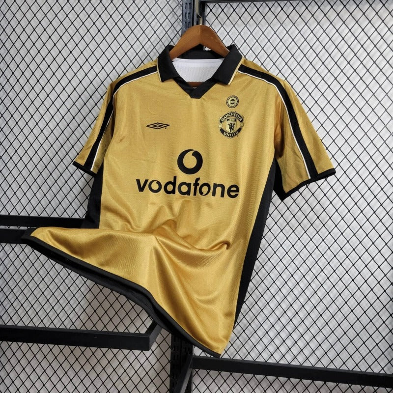 Camiseta Manchester United Dorado Retro 2001/02 Versión Fan