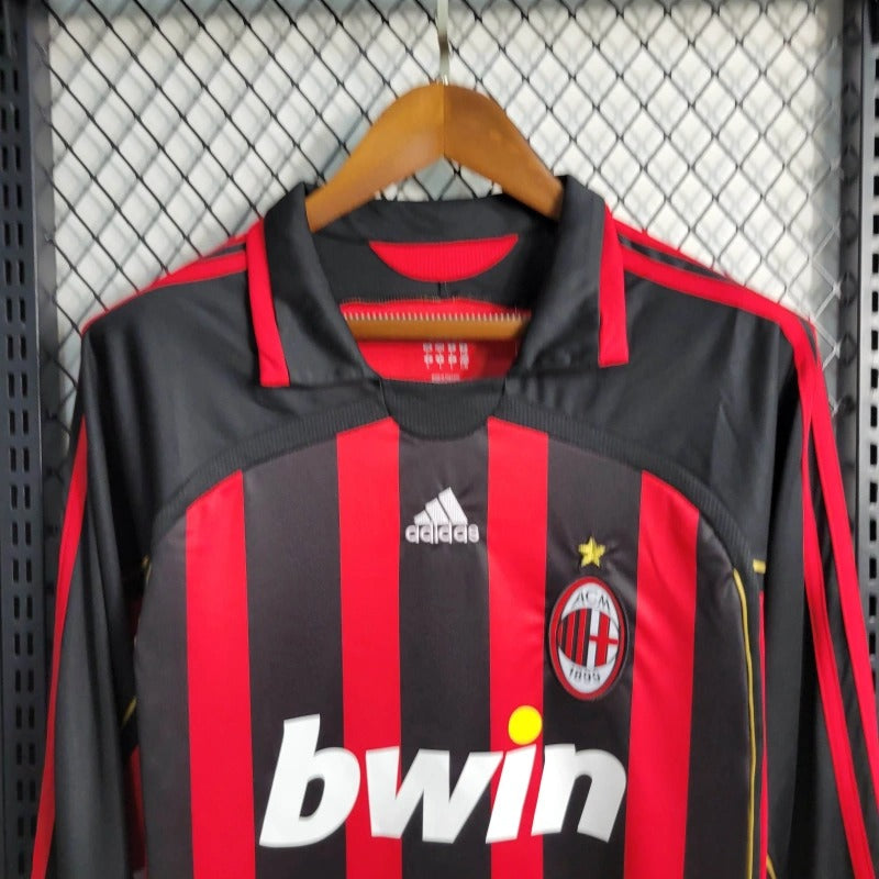 Camiseta AC Milan Manga Larga Local Retro 2006/07 Versión Fan