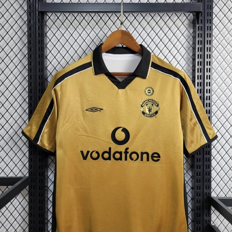 Camiseta Manchester United Dorado Retro 2001/02 Versión Fan