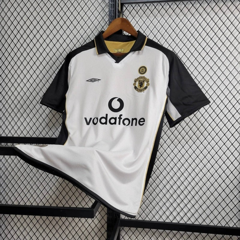 Camiseta Manchester United Blanco Retro 2001/02 Versión Fan
